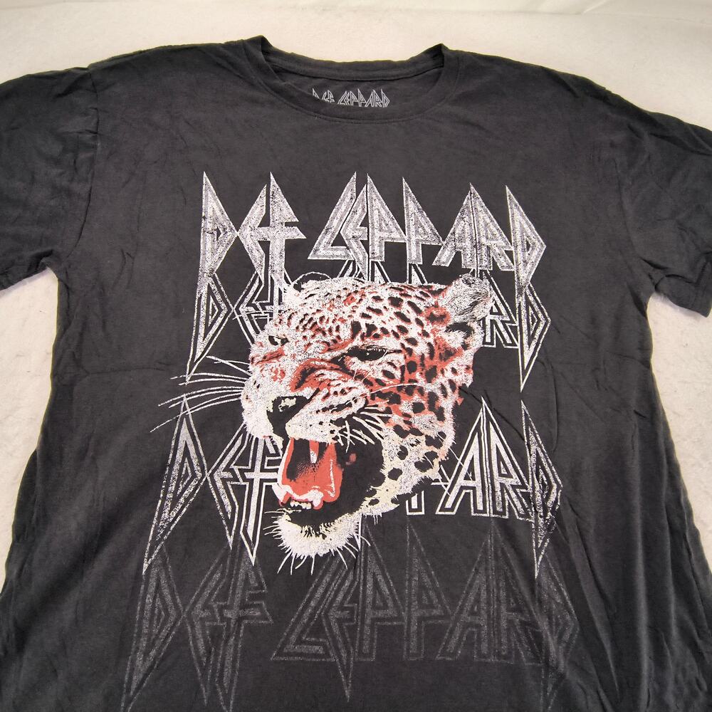 Def Leppard Band Graphic Short Sleeve T Shirt Womens Size Extra Large XL Black